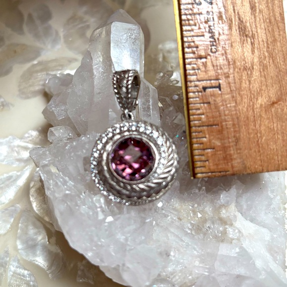 Judith Ripka, designer, 925 sterling silver pink tourmaline enhancer❣️ - Picture 4 of 6